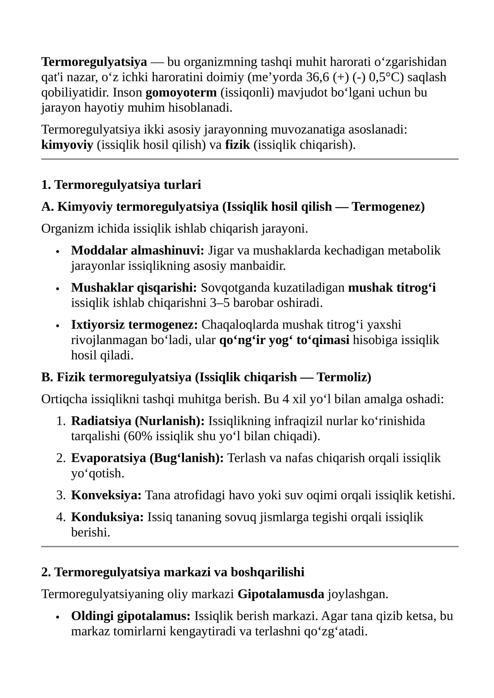 Termoregulyatsiya