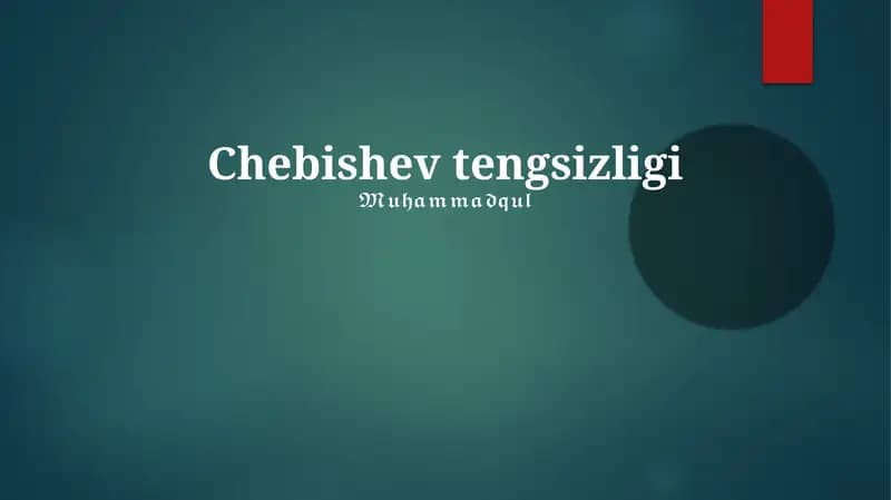 Chebishev tengsizligi
