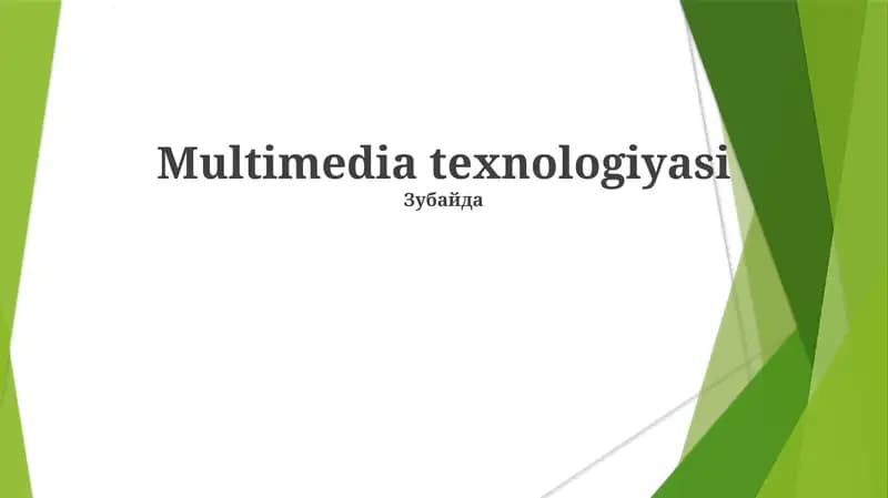 Multimedia texnologiyasi