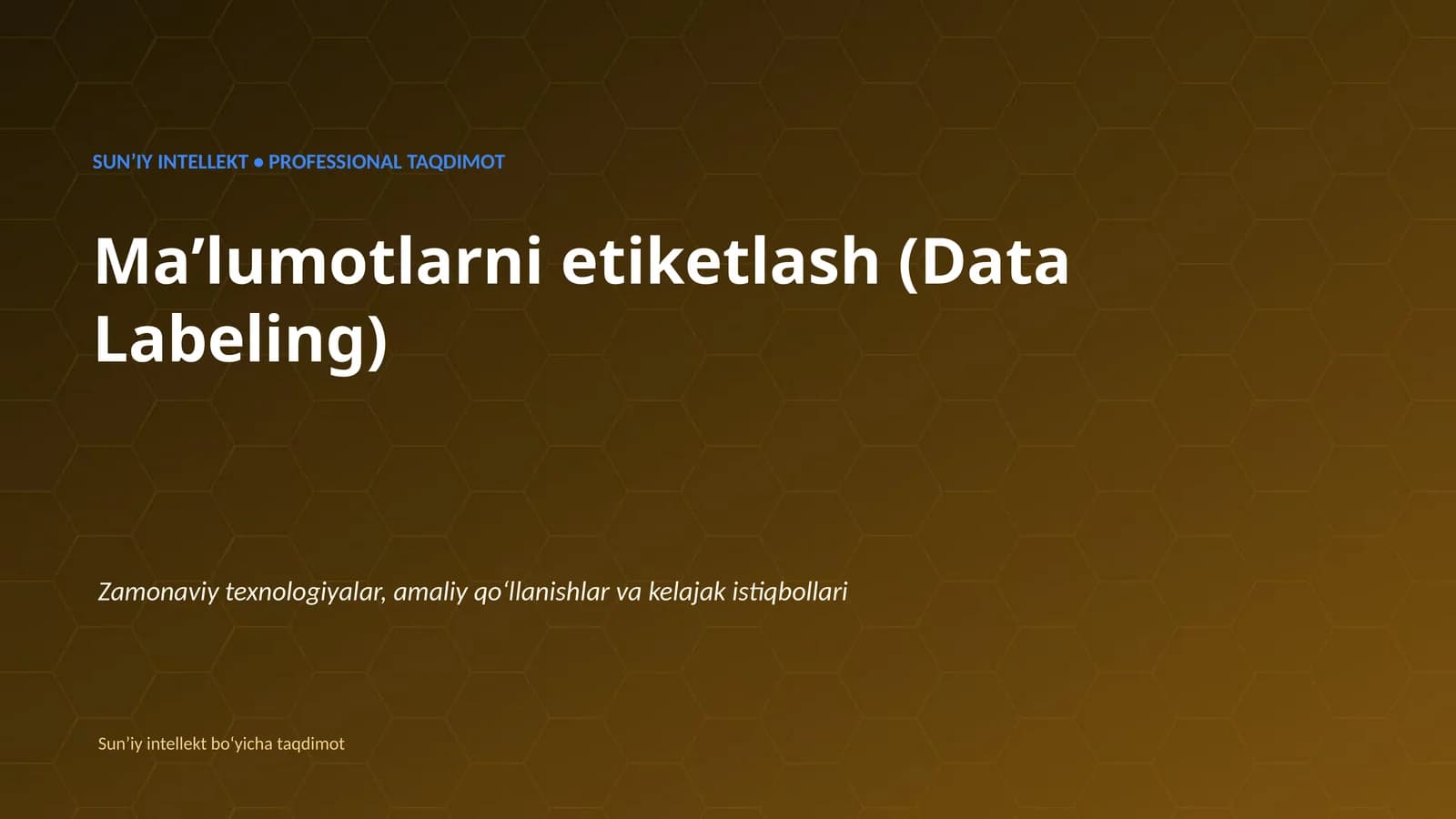 SUNʼIY INTELLEKT • PROFESSIONAL TAQDIMOT