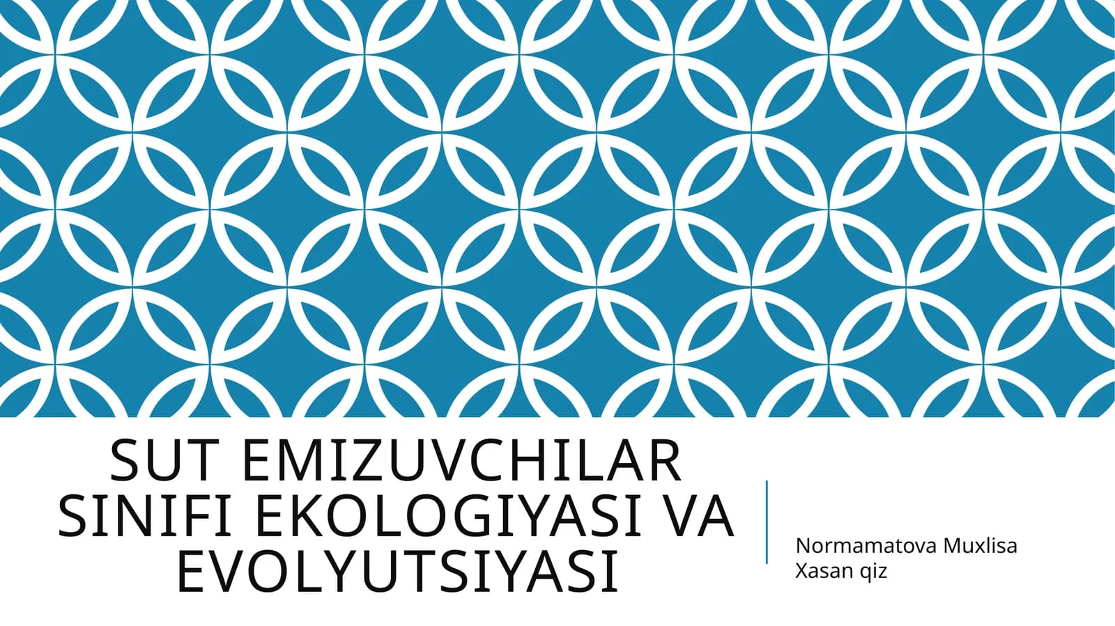 SUT EMIZUVCHILAR SINIFI EKOLOGIYASI VA EVOLYUTSIYASI