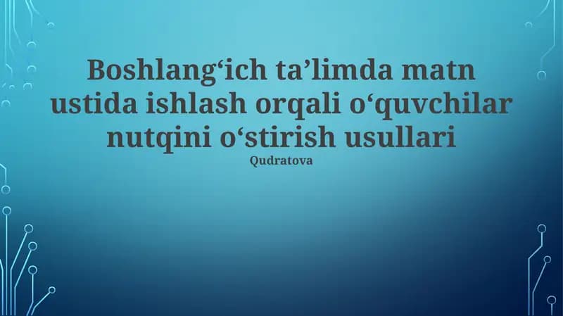 Matnning Kuchi: Nutq Rivojlanishi Uchun Asos