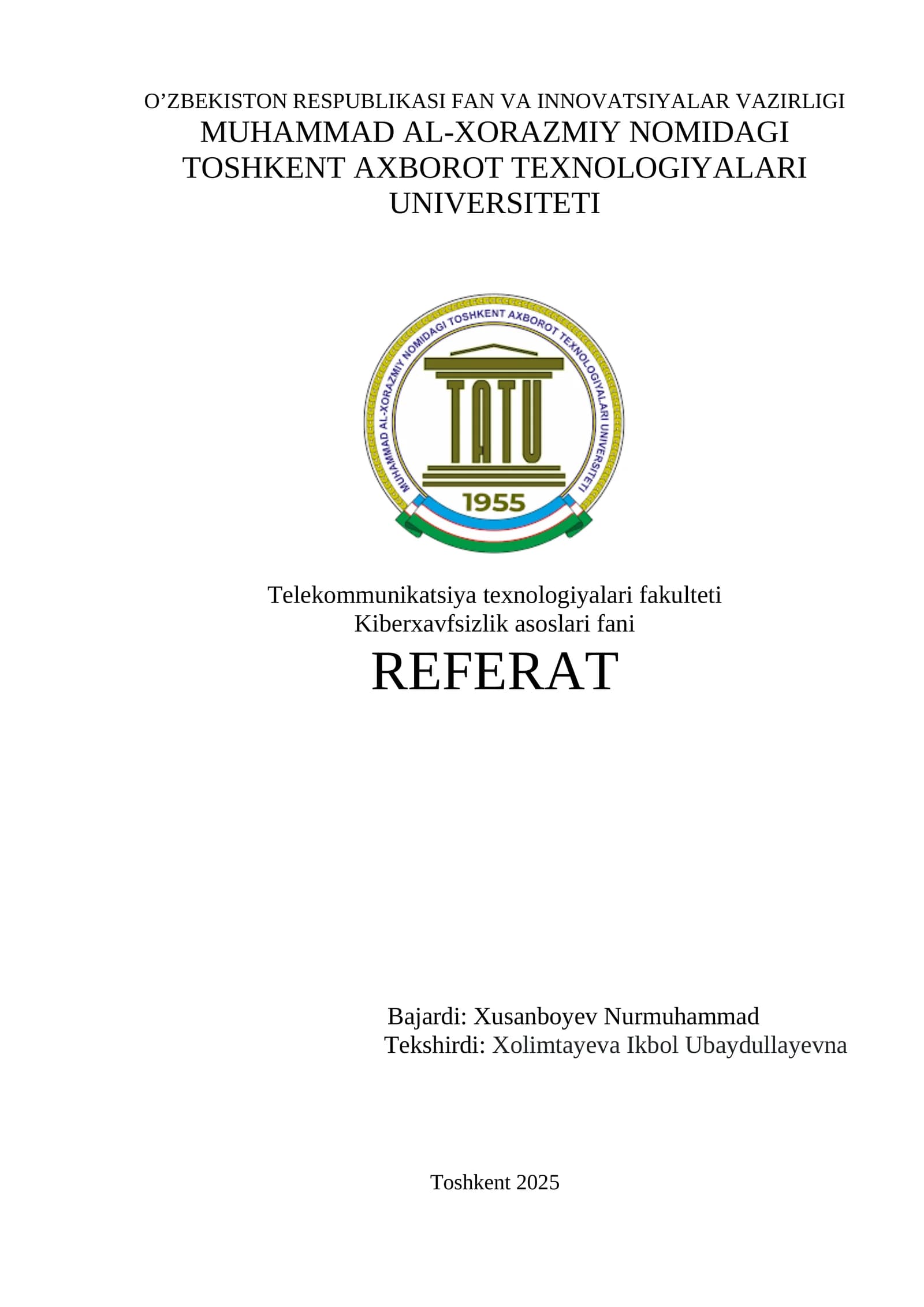 Assimmetrik shifrlash algoritmi