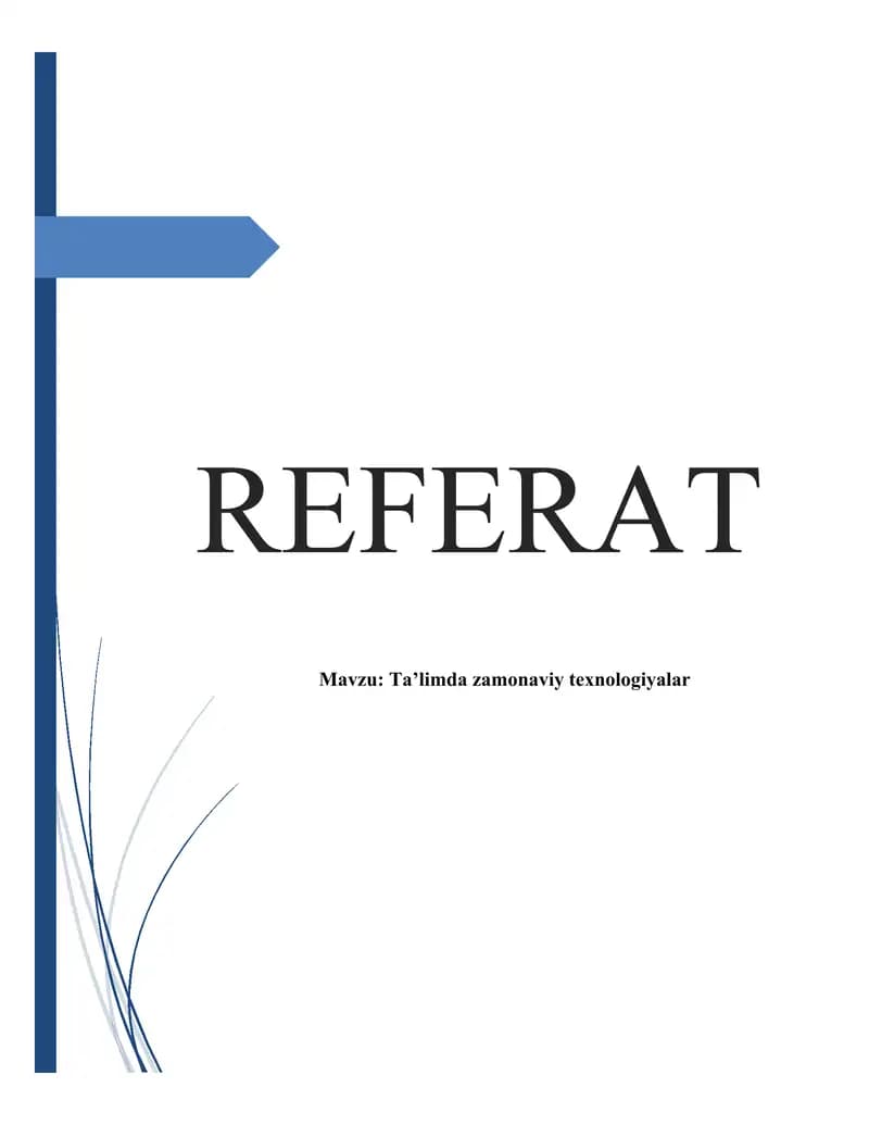 Ta’limda zamonaviy texnologiyalar