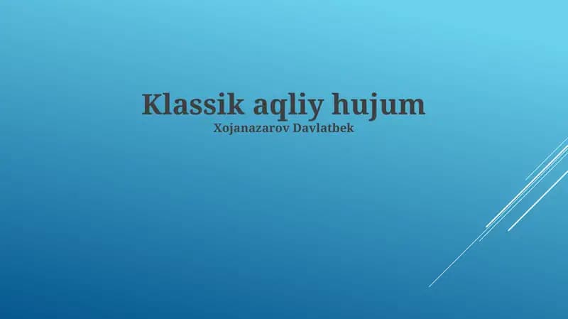 Klassik aqliy hujum