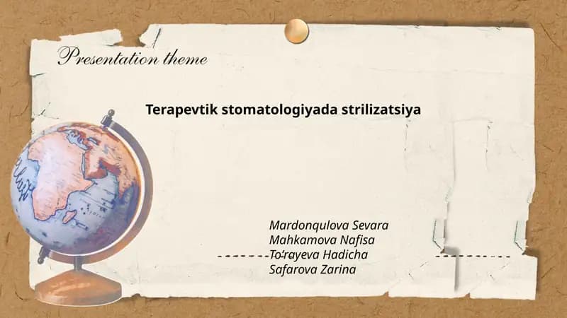 Terapevtik stomatologiyada strilizatsiya