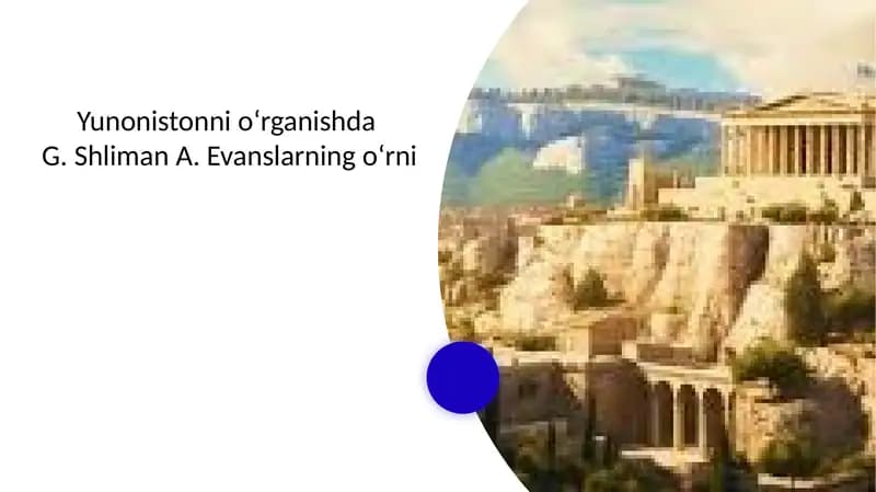 Yunoniston tarixini o'rganish