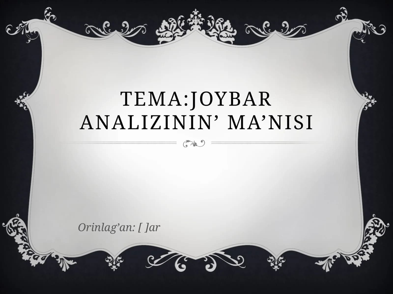Joybaranalizining ma'nosi
