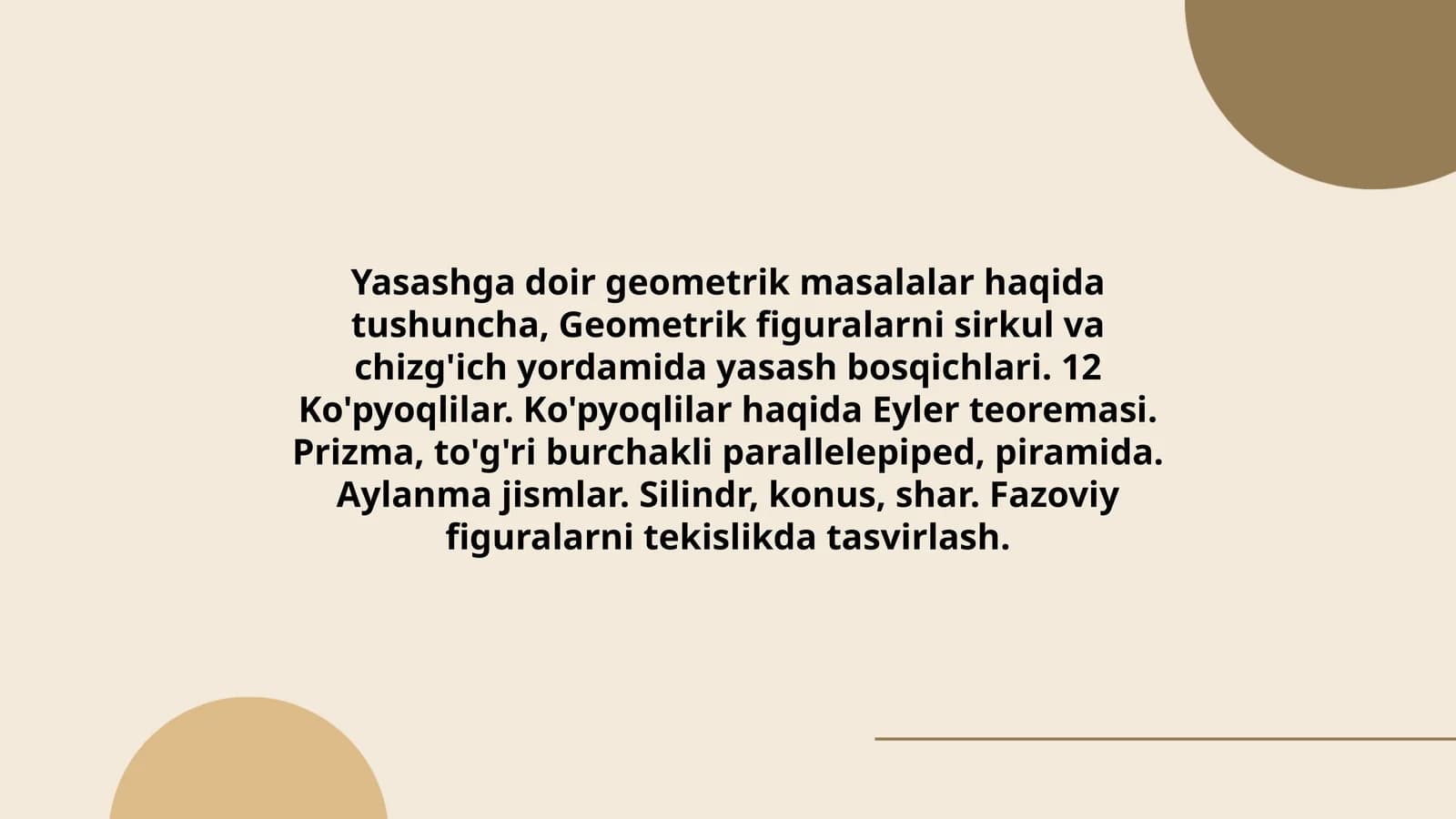 Geometrik figuralarni yasash