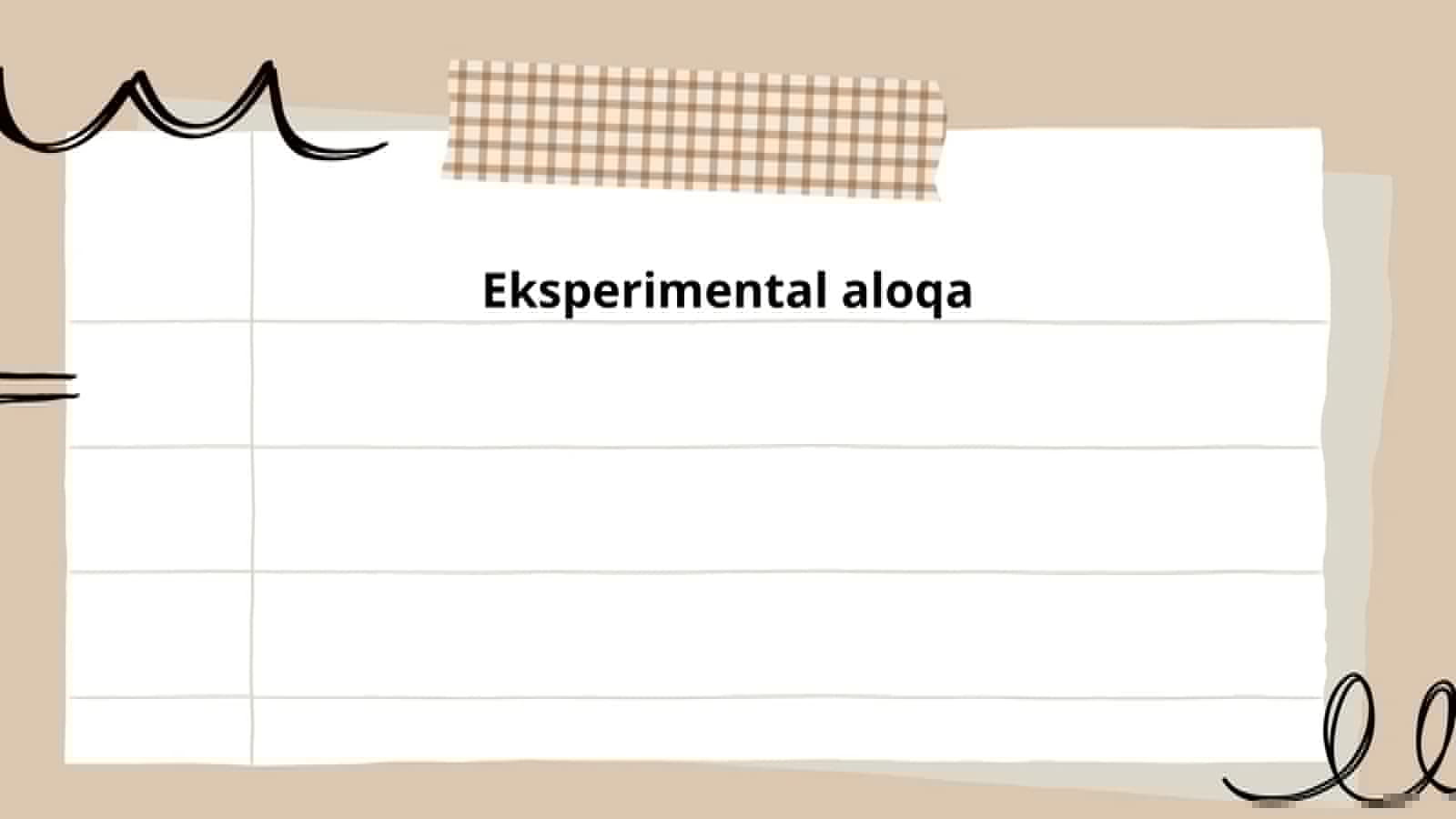 Eksperimental aloqa