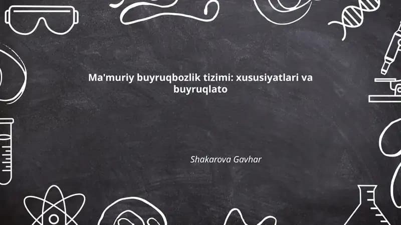 Ma'muriy buyruqbozlik tizimi: xususiyatlari va buyruqlato