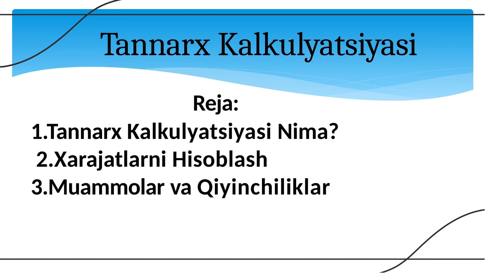 Tannarx Kalkulyatsiyasi