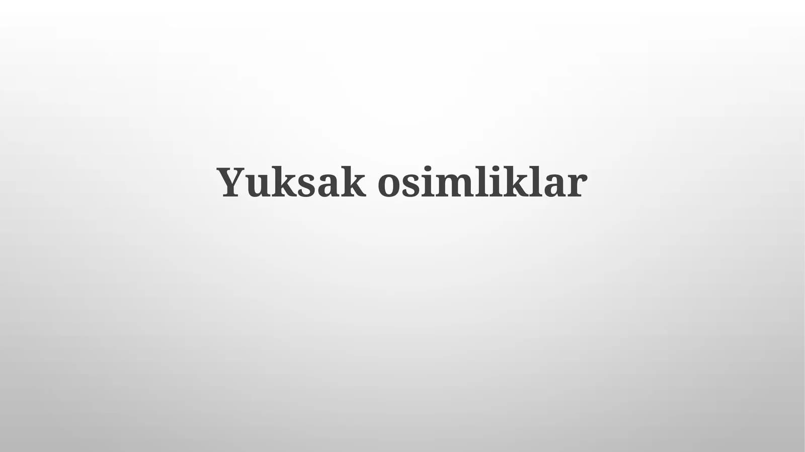 Yuksakosimliklar