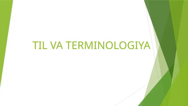 Til va terminologiya