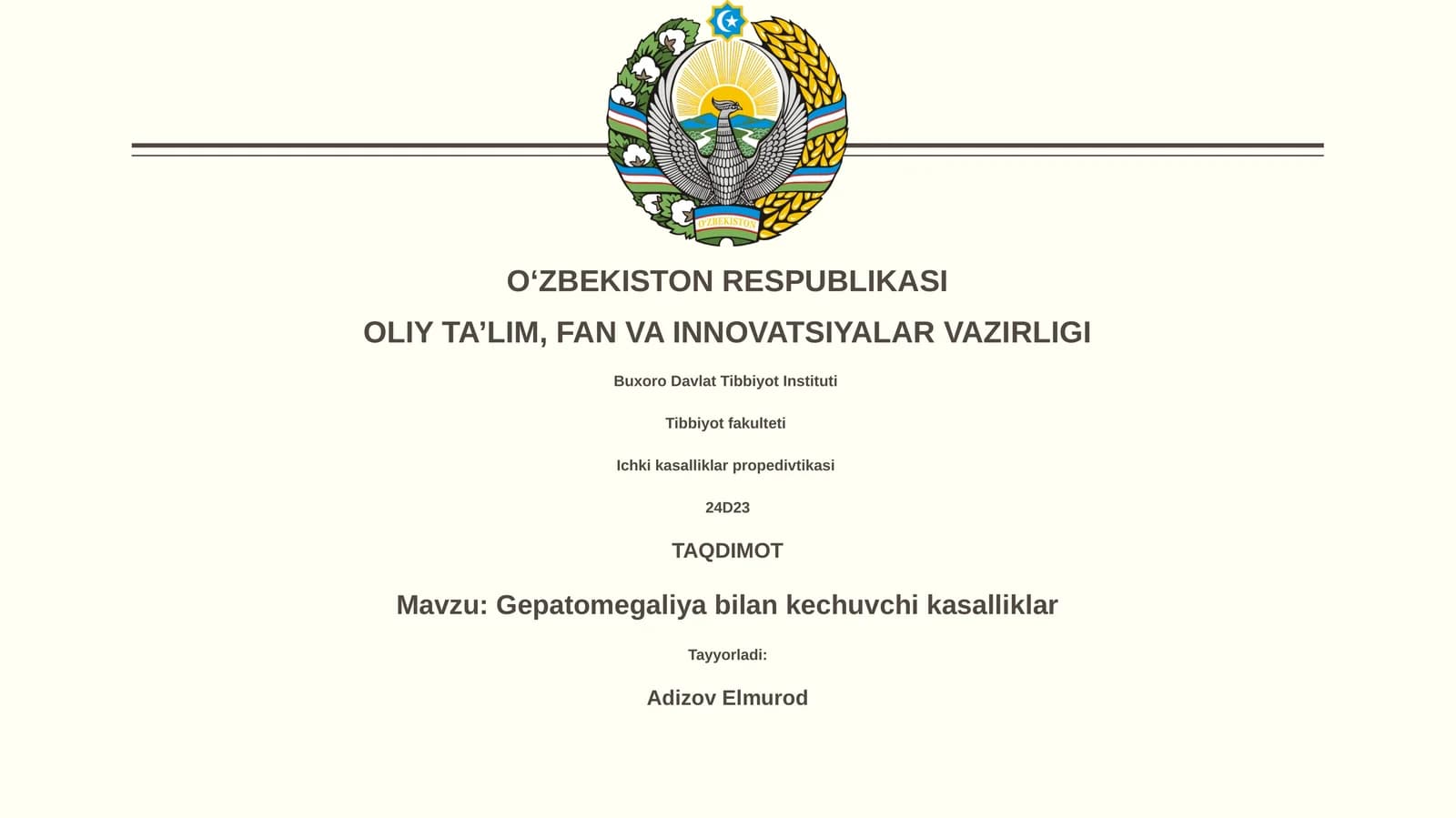 Gepatomegaliya bilan kechuvchi kasalliklar