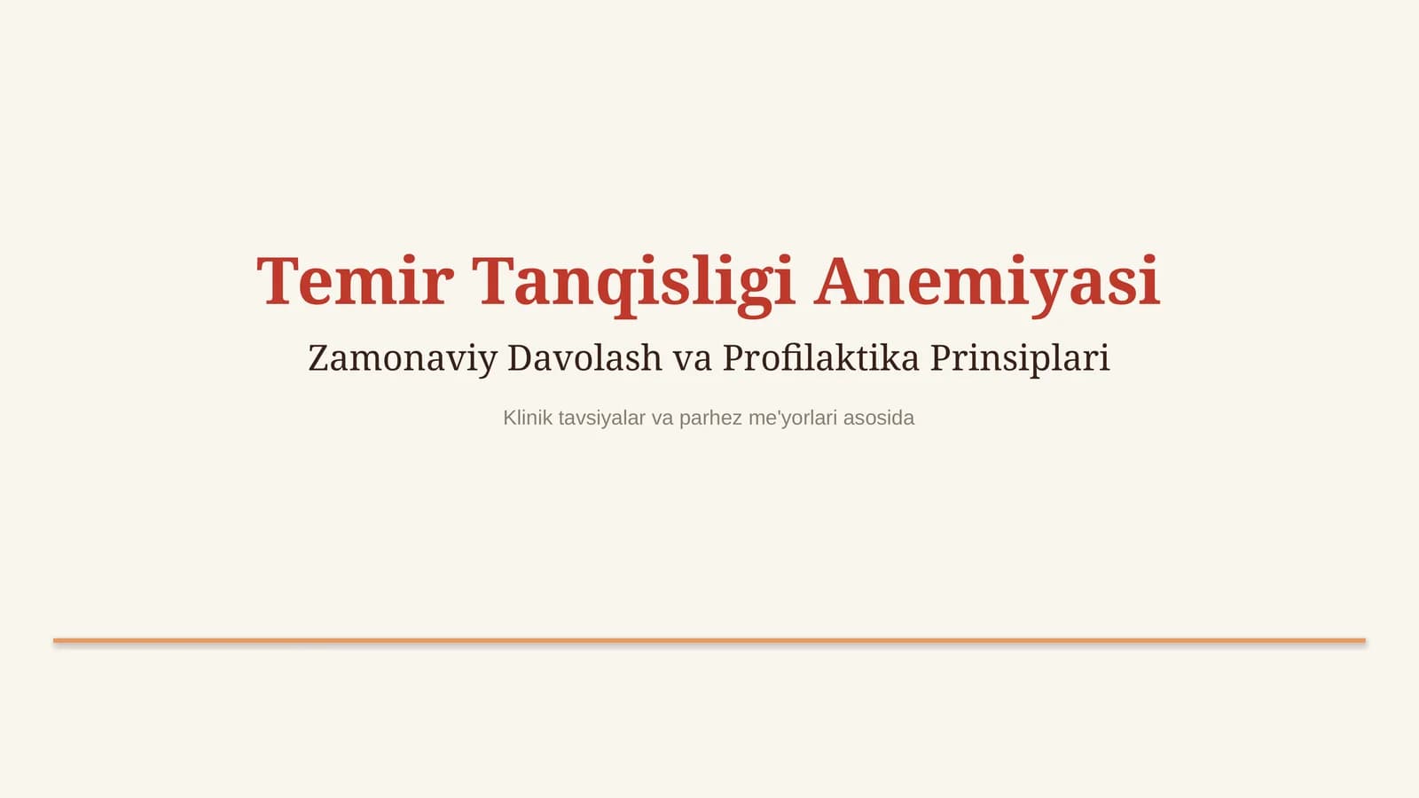 Temir tanqis anemiyani davolash va profilaktika prinsiplari — 15 slayd