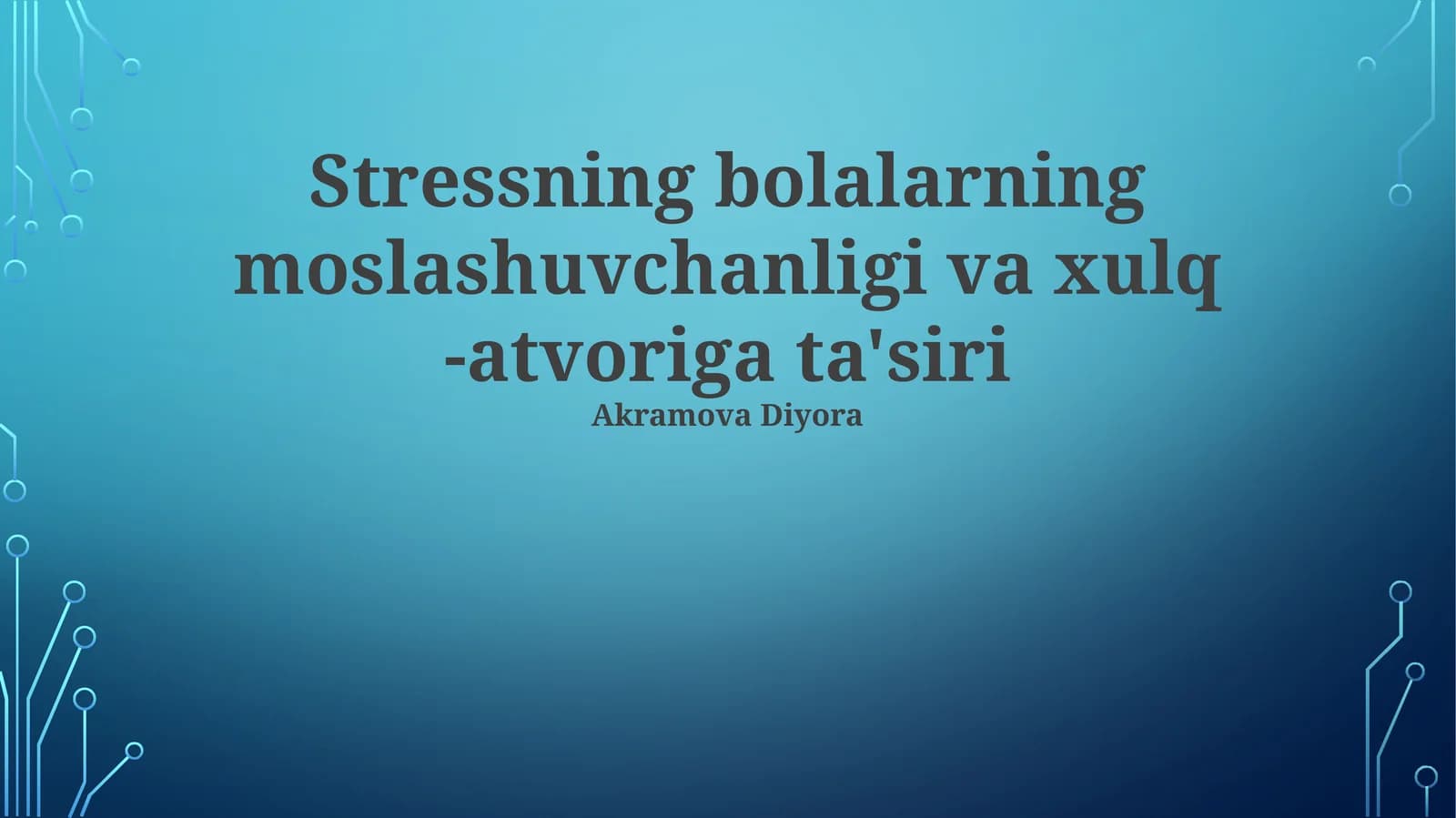 Stressning bolalarning moslashuvchanligi va xulq -atvoriga ta'siri