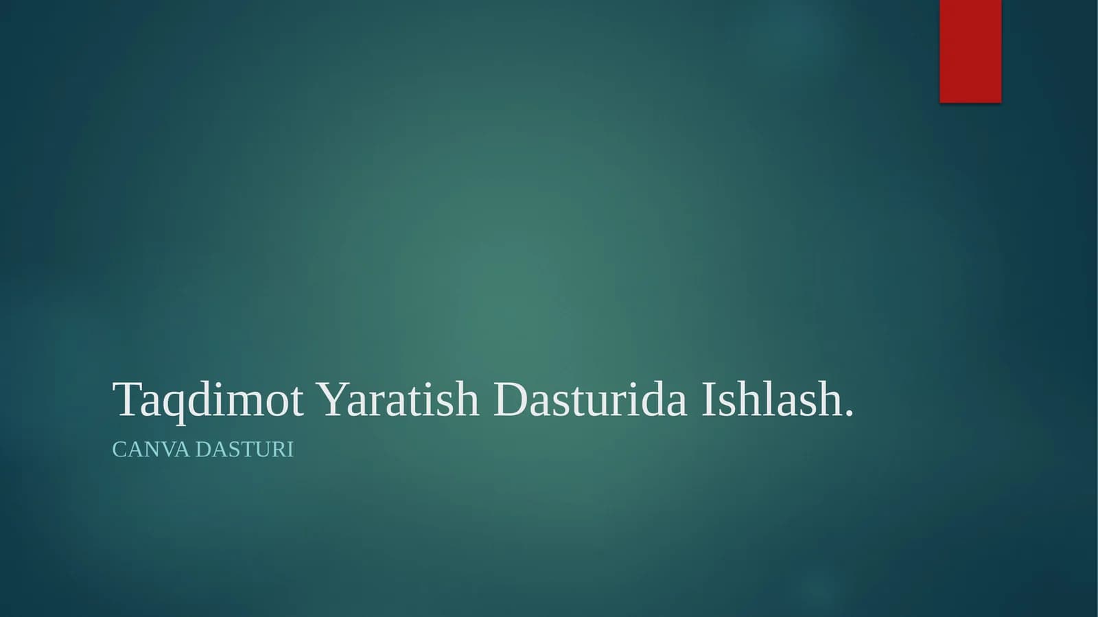 Taqdimot Yaratish Dasturida Ishlash