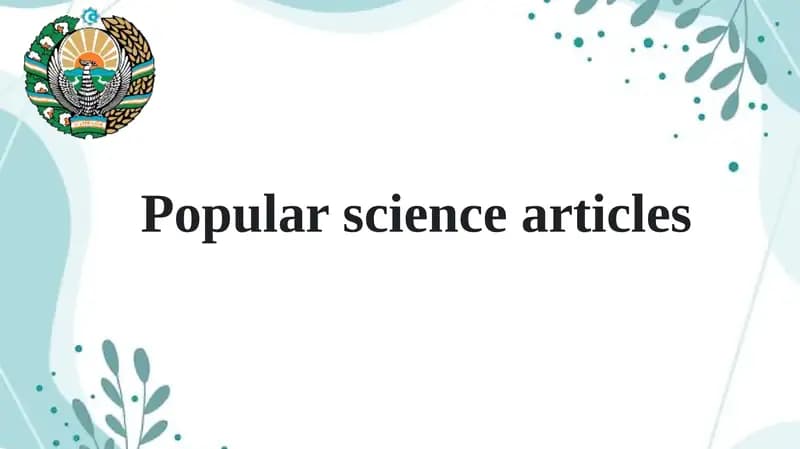 Popular science articles