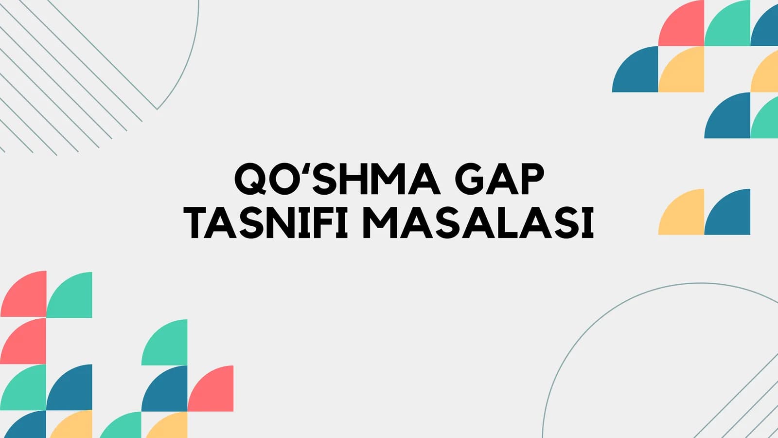 QOʻSHMAGAP TASNIFI MASALASI