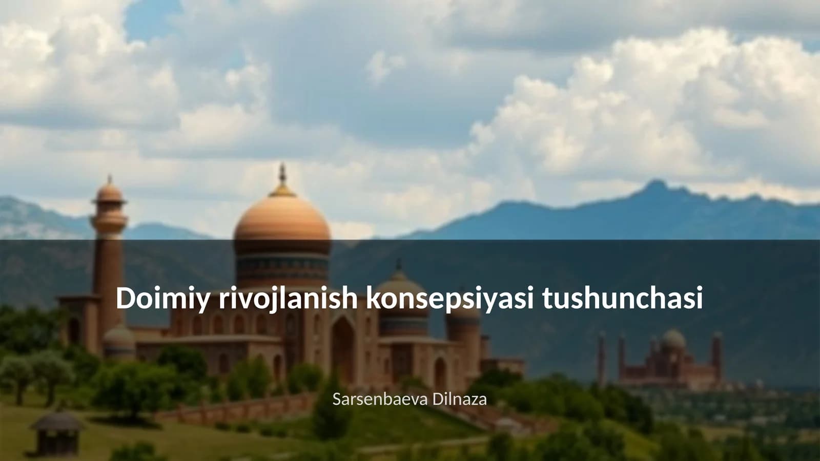 Doimiy rivojlanish konsepsiyasi tushunchasi