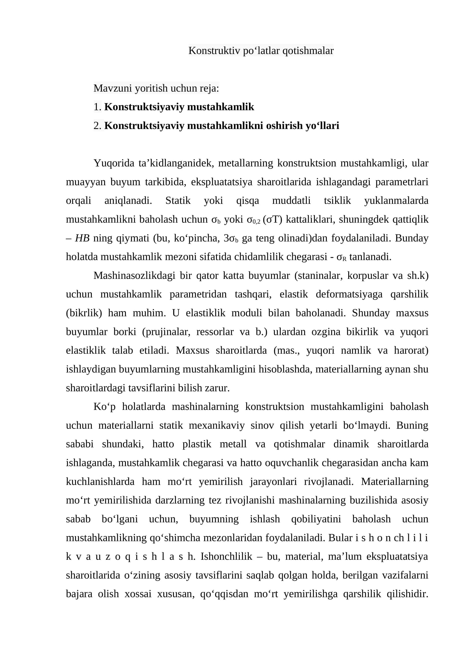Konstruktiv po‘latlar qotishmalar
