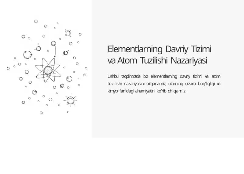 Elementlarning Davriy Tizimi va Atom Tuzilishi Nazariyasi