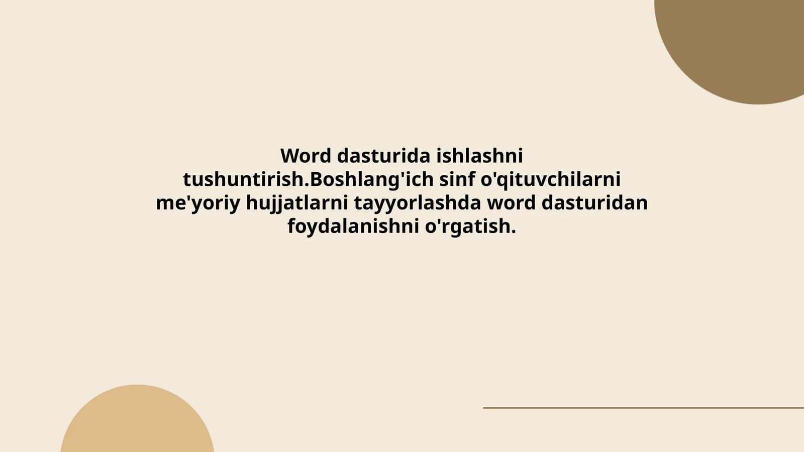 Word dasturida ishlashni tushuntirish