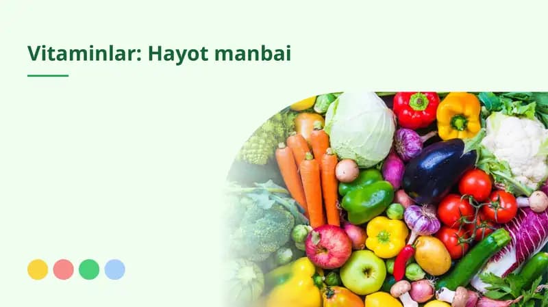 Vitaminlar: Hayot manbai