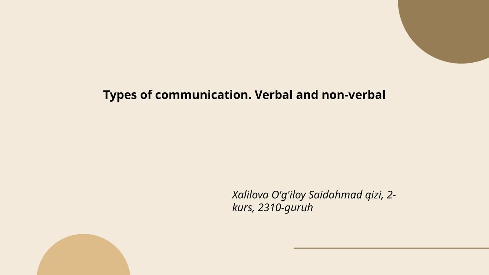 Types of Communication. Verbal and non-verbal