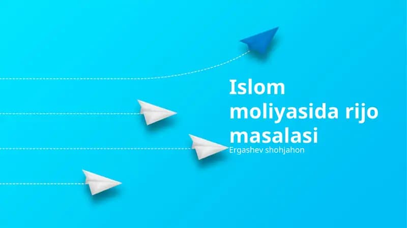 Islom moliyasida rijo masalasi