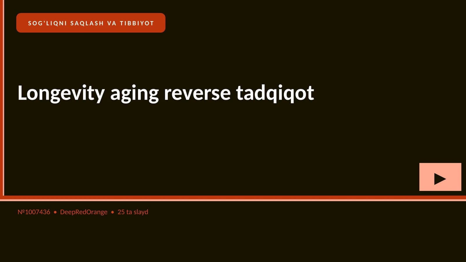 Longevity aging reverse tadqiqot