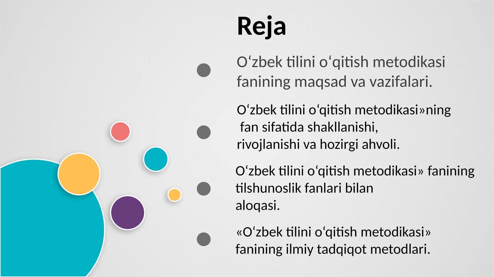 O‘zbek tilini o‘qitish metodikasi fani