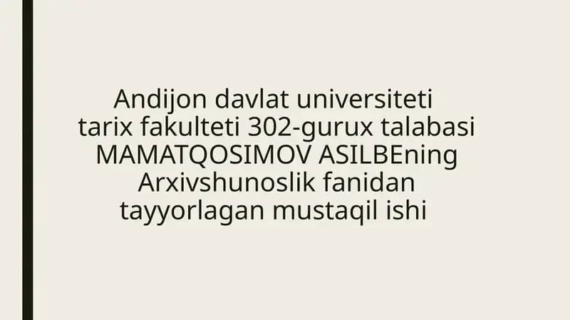 O‘zbekiston Respublikasi Markaziy davlat arxivi