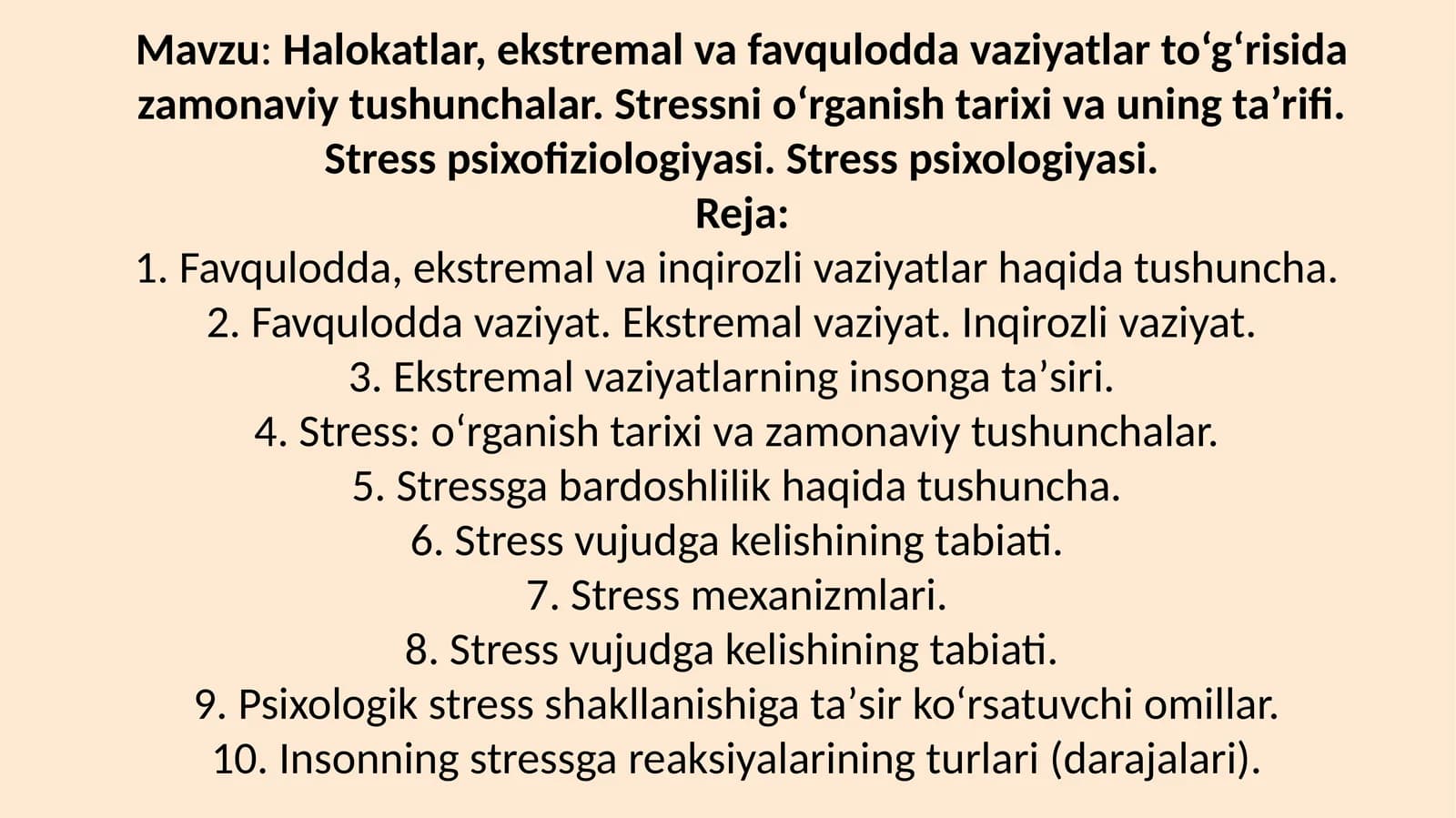 Stress: O'rganish, ta'rif, psixofiziologiya
