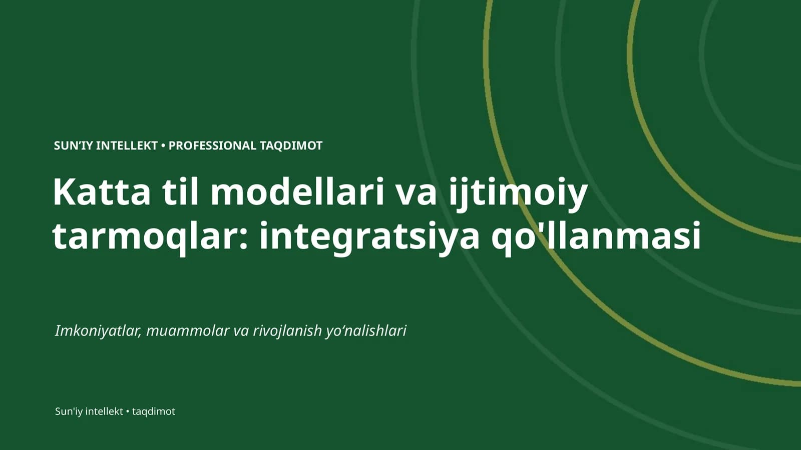 Katta til modellari va ijtimoiy tarmoqlar: integratsiya qo'llanmasi