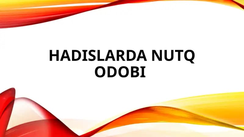 Hadislarda nutq odobi