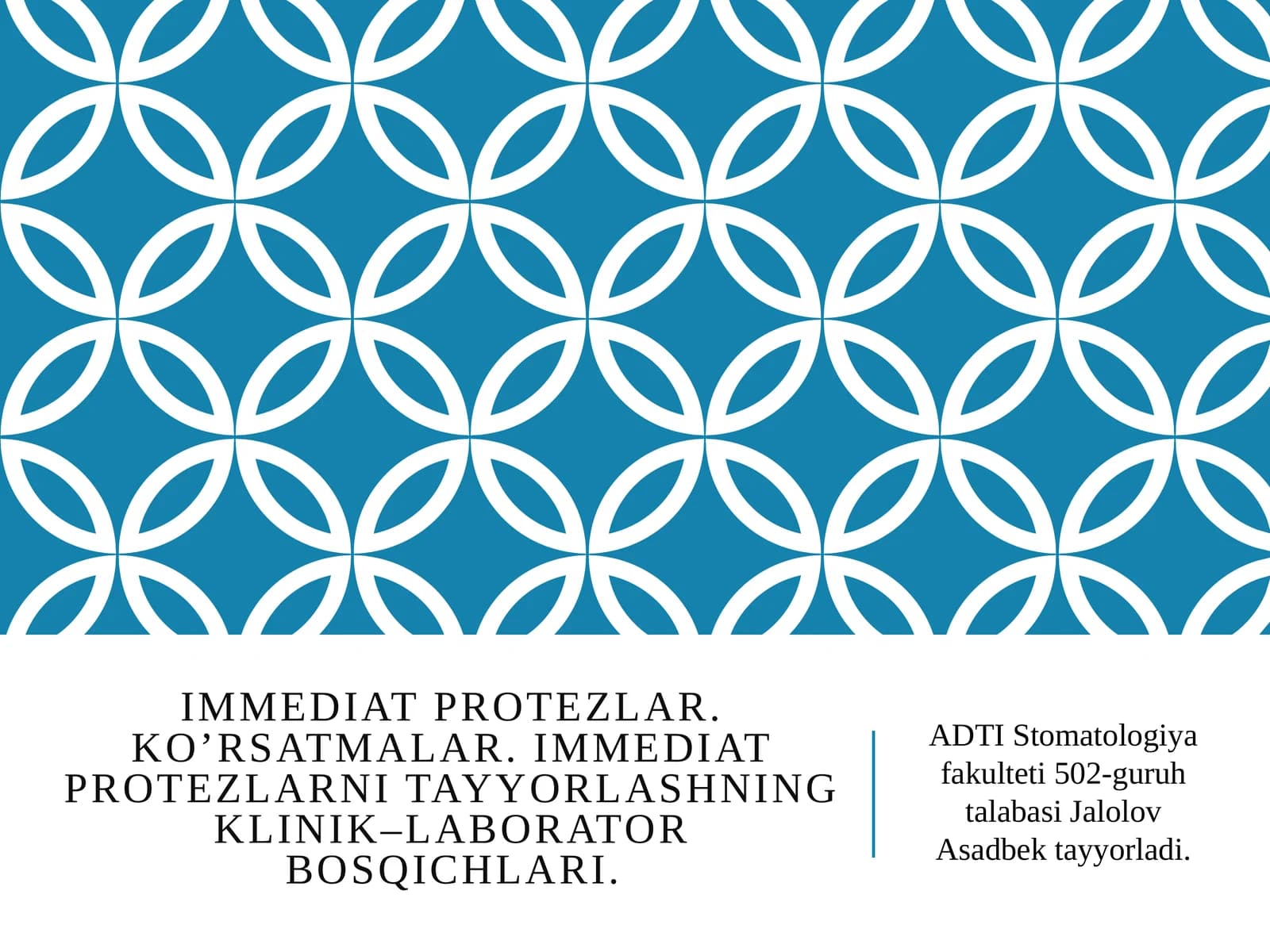 Immediat protezlar. Ko’rsatmalar. Immediat protezlarni tayyorlashning klinik–laborator bosqichlari.
