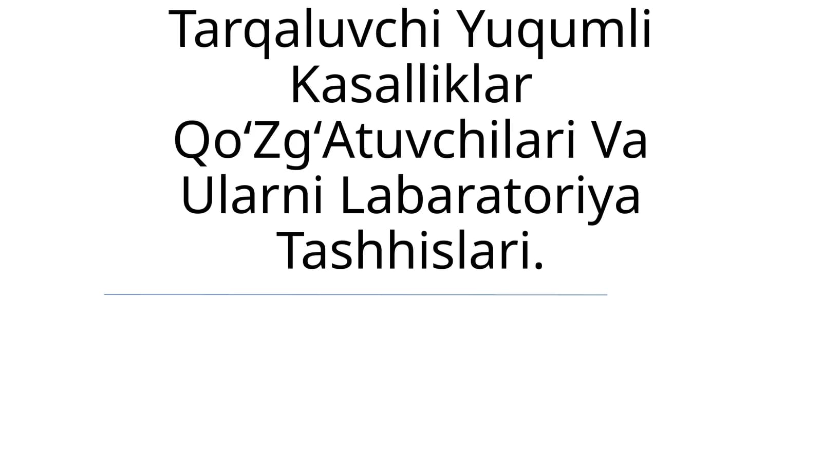 Kasalxona Ichida Tarqaluvchi Yuqumli Kasalliklar QoʻZgʻAtuvchilari Va Ularni Labaratoriya Tashhislari