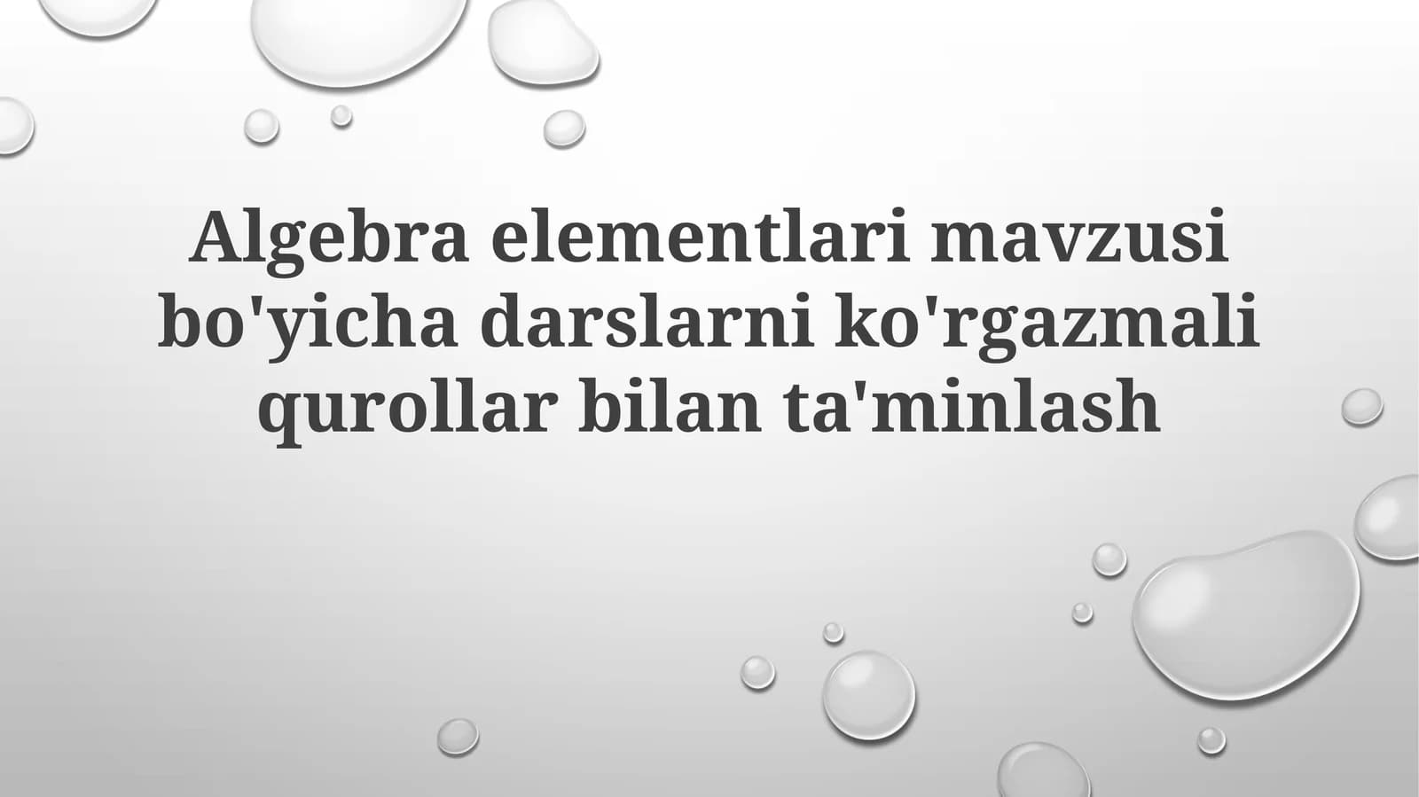 Algebra elementlari