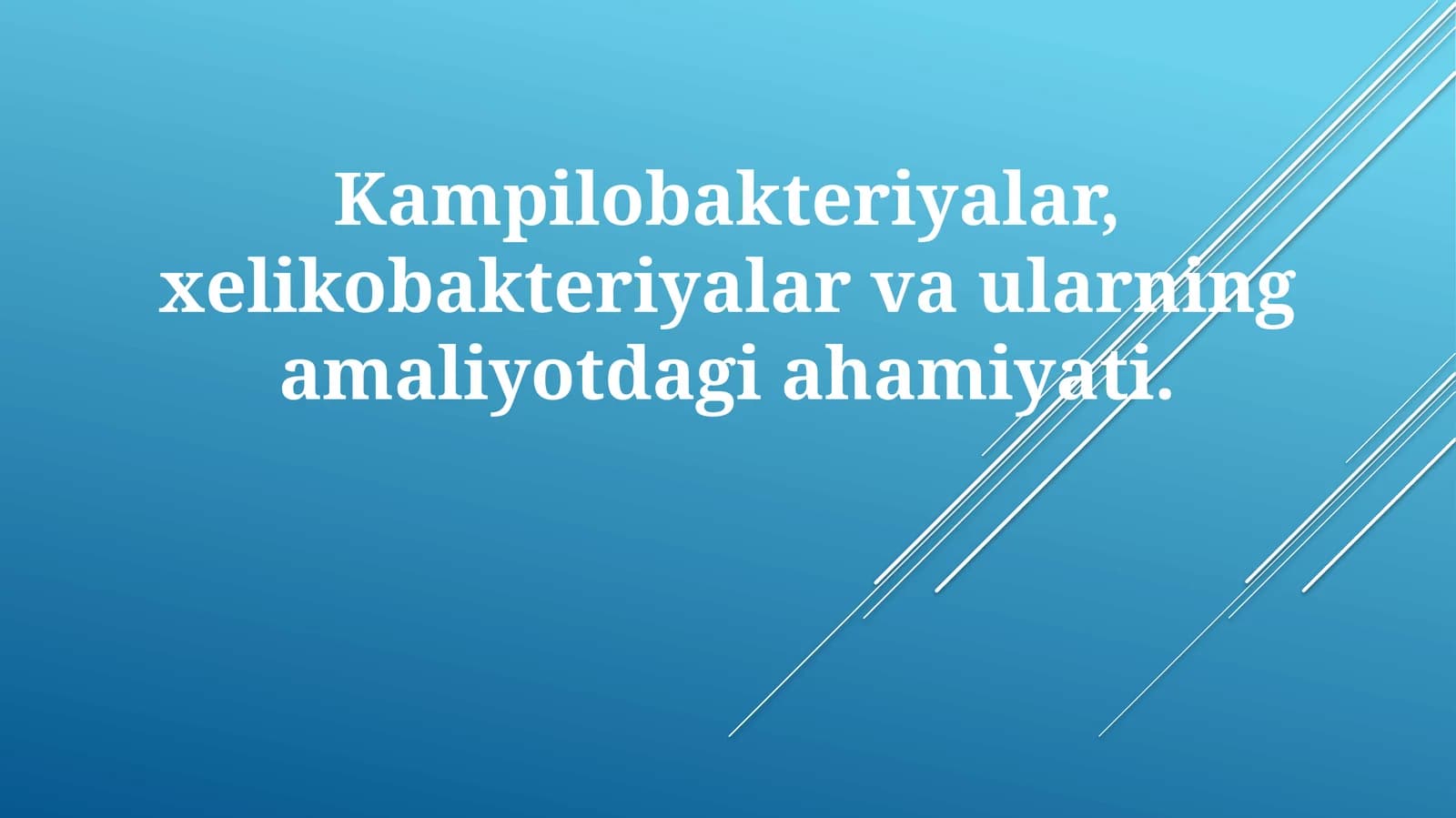 Kampilobakteriyalar,xelikobakteriyalarvaularningamaliyotdagiahamiyati