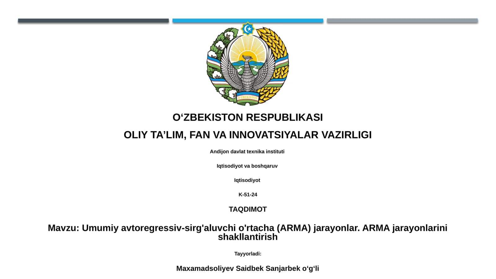 Umumiy avtoregressiv-sirg'aluvchi o'rtacha (ARMA) jarayonlar