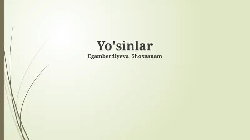 Yo'sinlar