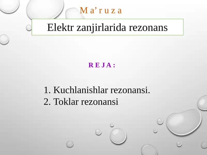 Elektrzanjirlaridarezonans