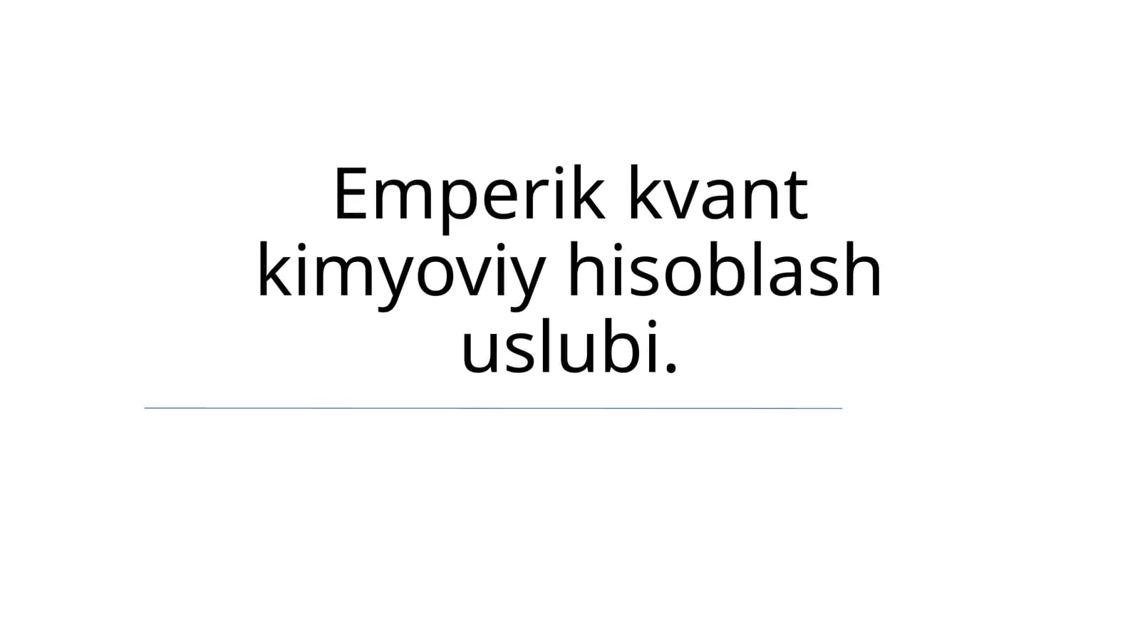 Emperik kvant kimyoviy hisoblash uslubi