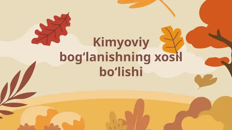 Kimyoviy bogʻlanishning xosil boʻlishi