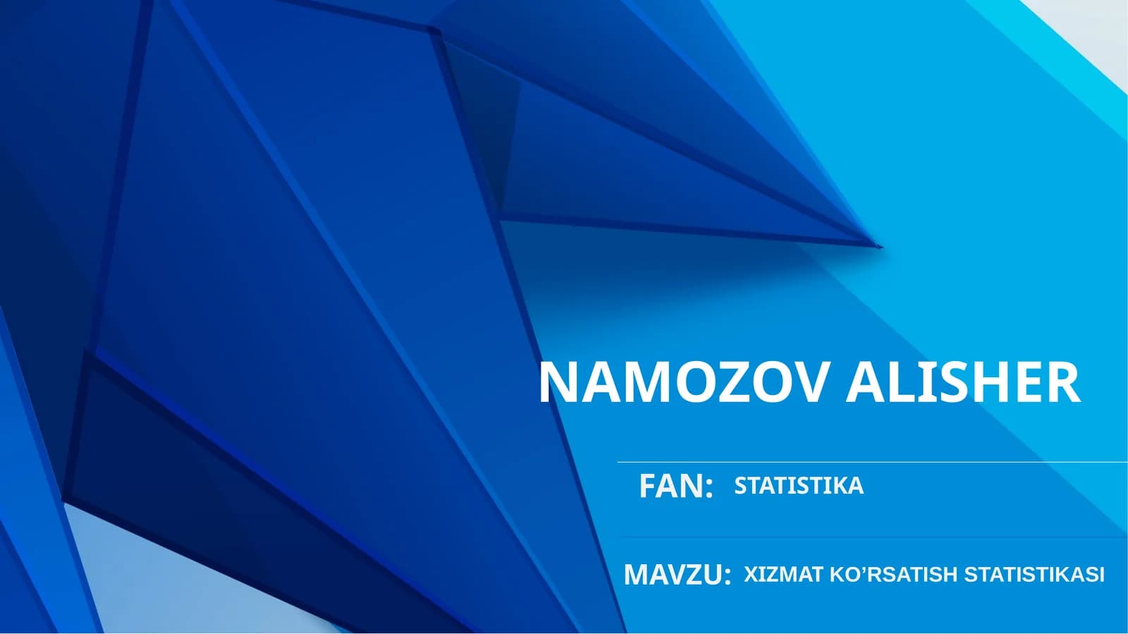 XIZMATKO’RSATISH STATISTIKASI
