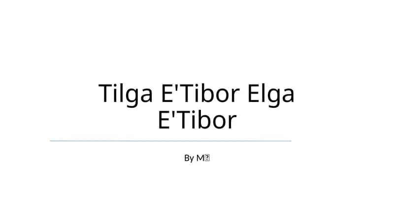 Tilga E'Tibor Elga E'Tibor