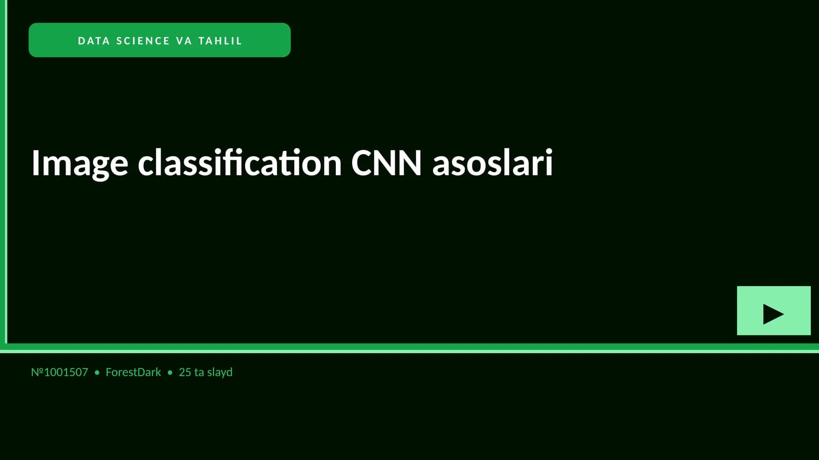 Image classification CNN asoslari