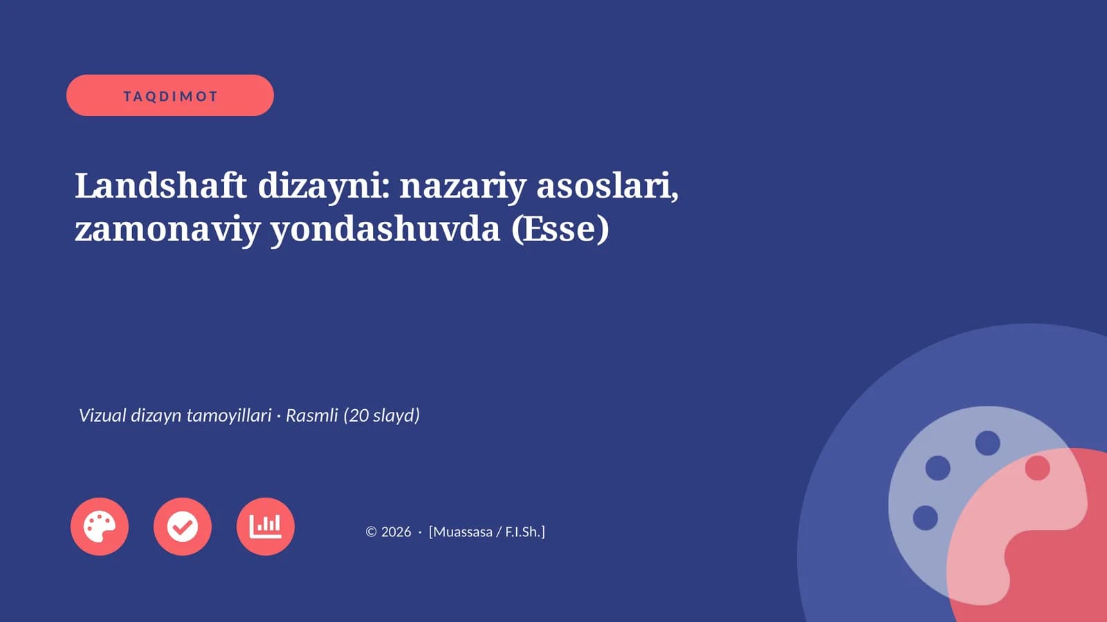 Landshaft dizayni: nazariy asoslari, zamonaviy yondashuvda (Esse)